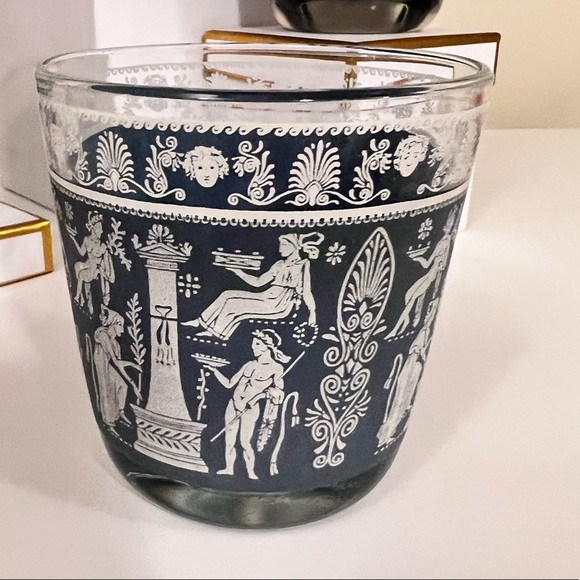 VINTAGE. Set of 4 Jeannette Corinthian blue glass tumblers. - Picture 3 of 7